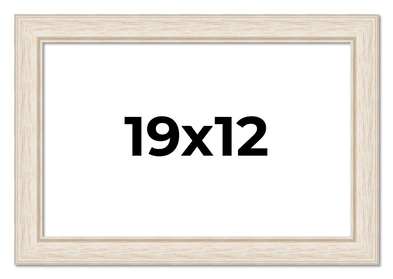 12x19 Weathered Picture Frame with UV-Resistant Acrylic & Acid Free Backing, Available in 5 Finishes - Black, Gold, Red, White, Natural